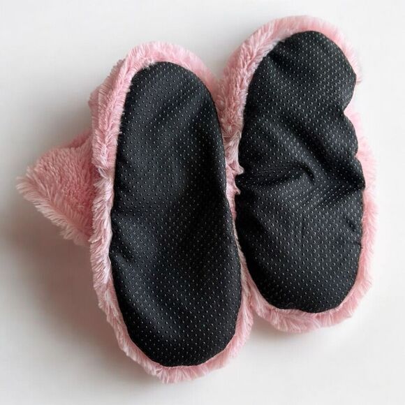 Microwavable Heated Slipper Booties Soothing Aromatherapy Cozy Pink Plush Furry - Picture 5 of 8